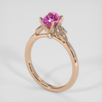 1.23 Ct. Pink Sapphire Ring, 14K Rose Gold 2