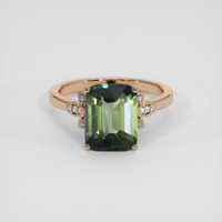4.25 Ct. Green Sapphire Ring, 14K Rose Gold 1