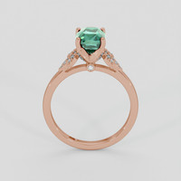 2.06 Ct. Bluish Green Sapphire Ring, 14K Rose Gold 3