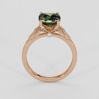 3.15 Ct. Yellowish Green Sapphire Ring, 14K Rose Gold 3
