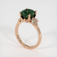 4.35 Ct. Bluish Green Sapphire Ring, 14K Rose Gold 2