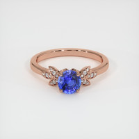 0.94 Ct. Blue Sapphire Ring, 18K Rose Gold 1