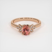 1.12 Ct. Padparadscha Sapphire Ring, 18K Rose Gold 1
