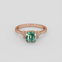 2.06 Ct. Bluish Green Sapphire Ring, 18K Rose Gold 1