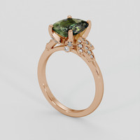3.15 Ct. Yellowish Green Sapphire Ring, 18K Rose Gold 2
