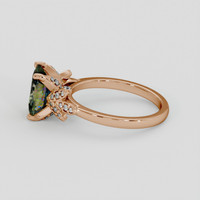 3.15 Ct. Yellowish Green Sapphire Ring, 18K Rose Gold 4