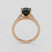 3.00 Ct. Bluish Green Sapphire Ring, 18K Rose Gold 3