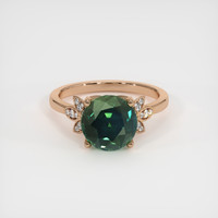 4.35 Ct. Bluish Green Sapphire Ring, 18K Rose Gold 1