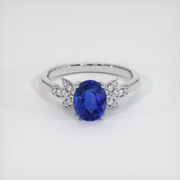 1.99 Ct. Blue Sapphire Ring, 10K White Gold 1