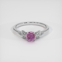 1.38 Ct. Purplish Pink Sapphire Ring, 10K White Gold 1
