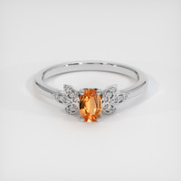 0.36 Ct. Padparadscha Sapphire Ring, 10K White Gold 1