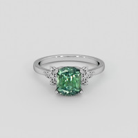 2.44 Ct. Bluish Green Sapphire Ring, 10K White Gold 1