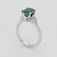 2.44 Ct. Bluish Green Sapphire Ring, 10K White Gold 2