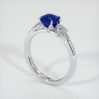 1.14 Ct. Blue Sapphire Ring, 14K White Gold 2