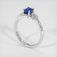0.57 Ct. Blue Sapphire Ring, 14K White Gold 2