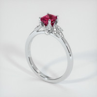 1.07 Ct. Reddish Pink Sapphire Ring, 14K White Gold 2