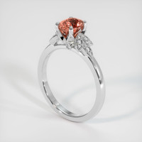 1.12 Ct. Padparadscha Sapphire Ring, 14K White Gold 2