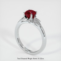 1.30 Ct. Ruby Ring, 14K White Gold 2