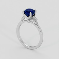 2.25 Ct. Blue Sapphire Ring, 14K White Gold 2