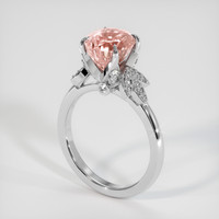 3.59 Ct. Padparadscha Sapphire Ring, 14K White Gold 2