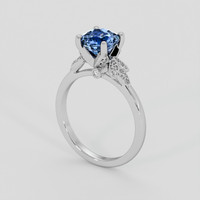 1.98 Ct. Blue Sapphire Ring, 14K White Gold 2