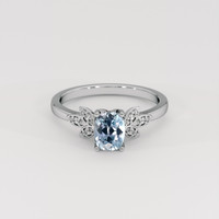 1.05 Ct. Blue Sapphire Ring, 14K White Gold 1