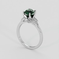 2.03 Ct. Bluish Green Sapphire Ring, 14K White Gold 2