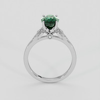 2.03 Ct. Bluish Green Sapphire Ring, 14K White Gold 3