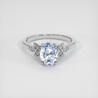 2.10 Ct. Blue Sapphire Ring, 14K White Gold 1