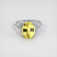 5.53 Ct. Yellow Sapphire Ring, 14K White Gold 1