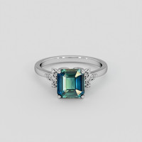 2.51 Ct. Bluish Green Sapphire Ring, 14K White Gold 1