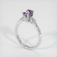 0.91 Ct. Purple Sapphire Ring, 14K White Gold 2