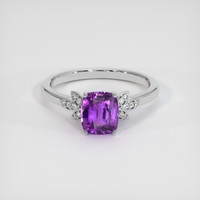 2.54 Ct. Sapphire Ring, 14K White Gold 1