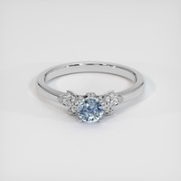 0.60 Ct. Greyish Blue Sapphire Ring, 14K White Gold 1