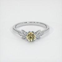 0.78 Ct. Yellow Sapphire Ring, 14K White Gold 1