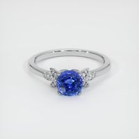 1.08 Ct. Blue Sapphire Ring, 18K White Gold 1