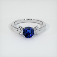 1.14 Ct. Blue Sapphire Ring, 18K White Gold 1
