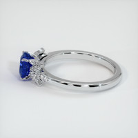 1.14 Ct. Blue Sapphire Ring, 18K White Gold 4