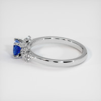 0.57 Ct. Blue Sapphire Ring, 18K White Gold 4