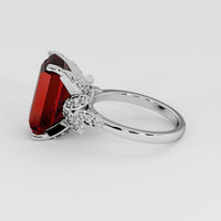 9.34 Ct. Orangish Red Spessartite Garnet Ring, 18K White Gold 4