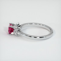 1.07 Ct. Reddish Pink Sapphire Ring, 18K White Gold 4