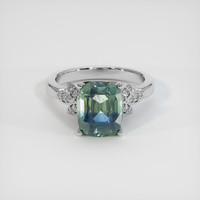 5.10 Ct. Bi Color Sapphire Ring, 18K White Gold 1