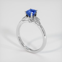 1.53 Ct. Blue Sapphire Ring, 18K White Gold 2