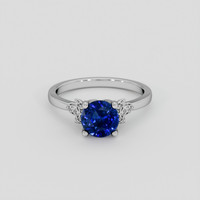 2.25 Ct. Blue Sapphire Ring, 18K White Gold 1