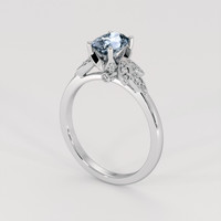 1.05 Ct. Blue Sapphire Ring, 18K White Gold 2