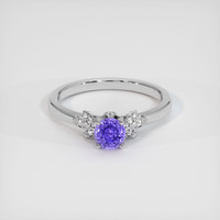 0.87 Ct. Purple Sapphire Ring, 18K White Gold 1