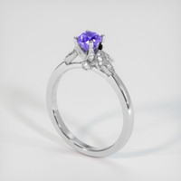 0.87 Ct. Purple Sapphire Ring, 18K White Gold 2