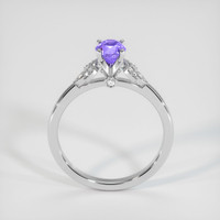 0.87 Ct. Purple Sapphire Ring, 18K White Gold 3