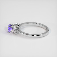 0.87 Ct. Purple Sapphire Ring, 18K White Gold 4