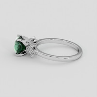 2.03 Ct. Bluish Green Sapphire Ring, 18K White Gold 4